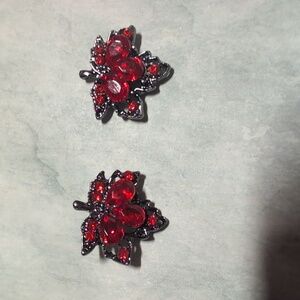 Elegant Red Leaf Earrings